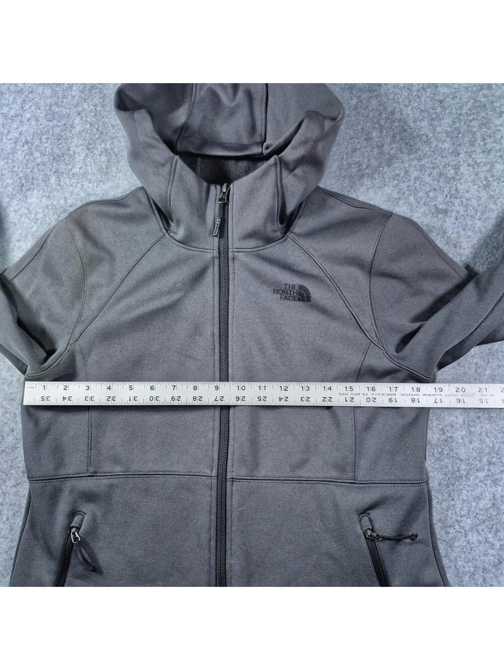 The North Face Jacket Mens Dalk Gray WindWall Fleece Lined Full Zip Soft Shell
